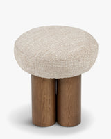 Pouf Popa tweed chenillé beige - packshot