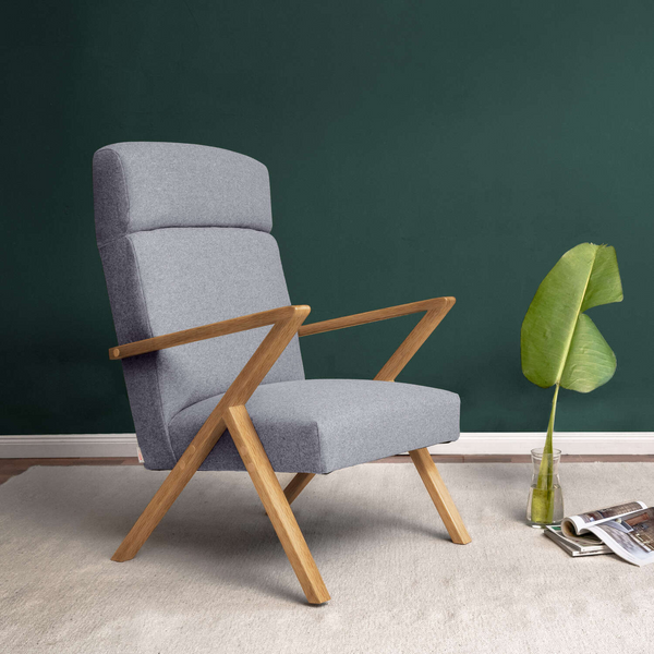 Fauteuil Retrostar Lounge - Wool Line — Natural & Stone Grey