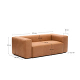 Canapé Blok 2 places cuir marron