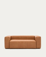 Canapé Blok 2 places cuir marron