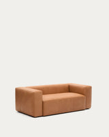 Canapé Blok 2 places cuir marron