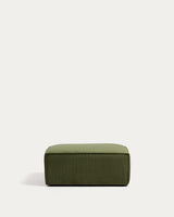 Pouf terminal Blok velours côtelé vert foncé