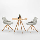 Table Stiks H72cm & plateau Ø80cm — Chêne naturel