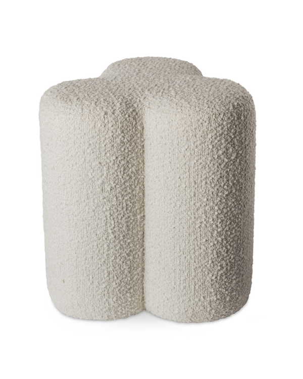 Tabouret Clover — Bouclé beige