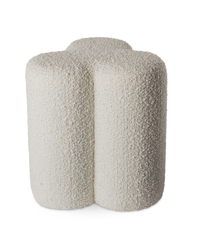 Tabouret Clover — Bouclé beige