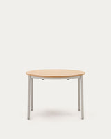 Table ronde extensible MONTUIRI — Chêne et acier gris