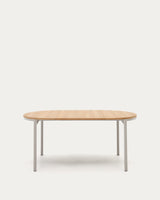 Table ronde extensible MONTUIRI — Chêne et acier gris