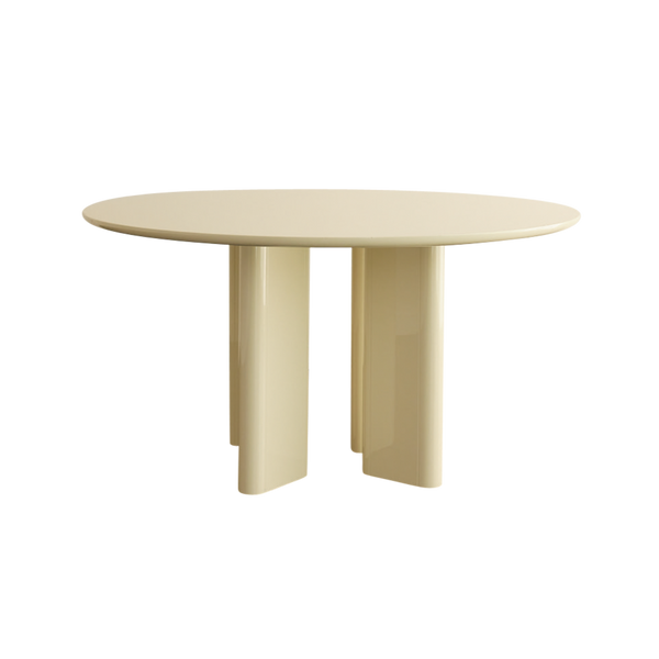 Table de diner JOE ronde — Laqué crème