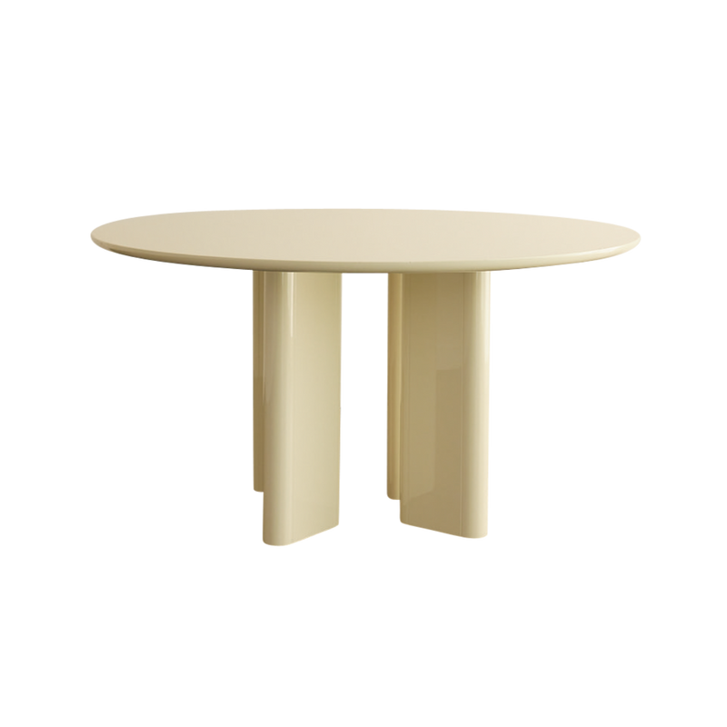 Table de diner JOE ronde — Laqué crème