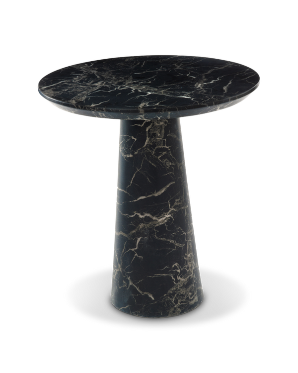 Table de diner Disc Marble — Noir