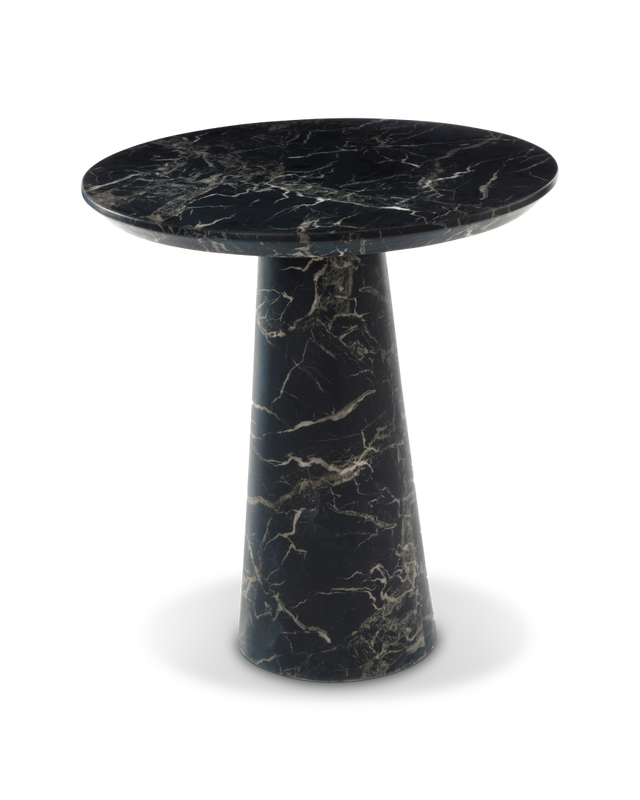 Table de diner Disc Marble — Noir