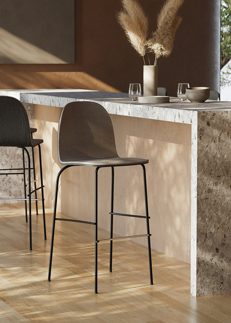 Chaise de bar Terra — Métal & Chêne noir