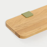 Étagère murale BRACKET chêne massif, coloris Vert Kaki, vue de dessus