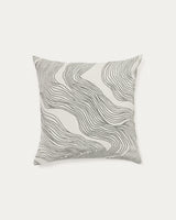 Housse de coussin Ondara verte avec détail graphique Kave Home 50x50 cm - vue principale