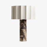 Lampe de table Cavilon - Marbre Calacatta et lin blanc (55cm)