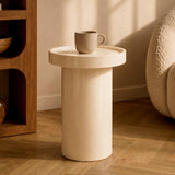Table d'appoint Nora laquée blanc cassé