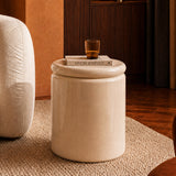 Table d'appoint Oscar laquée blanc cassé