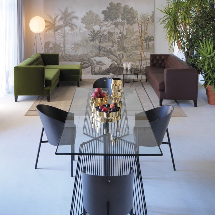 Table de diner Anapo — Transparent, black
