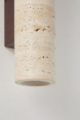 Applique Davise travertin et bois H32