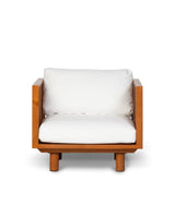Fauteuil d'extérieur Toprak — Teck & Oléfine Blanc