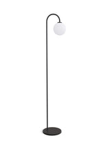 Lampadaire BALLON — Noir / verre opale
