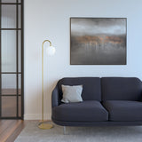 Lampadaire BALLON — Laiton / verre opale