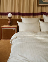 Parure de lit Satin de coton — Rayé bronze