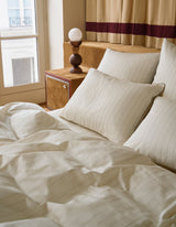 Parure de lit Satin de coton — Rayé bronze