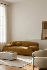 Canapé Shirina 2 places chenille moutarde foncé