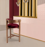 Chaise de bar Moulin — barcelona paprika, beech and plywood 056-3
