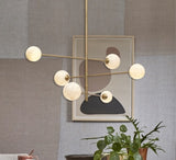 Suspension Carrara - vue de détail globes verre marbre