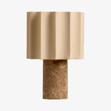 Lampe de table CAVILON — Lin beige & marbre (27.5cm)