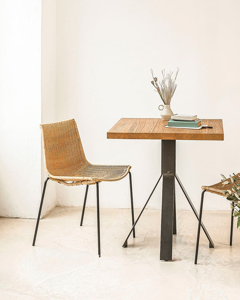 Chaise en rotin Camp — Noir