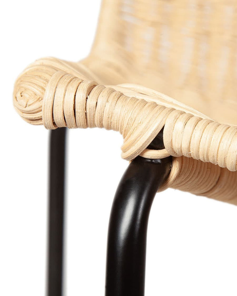 Chaise en rotin Camp — Noir