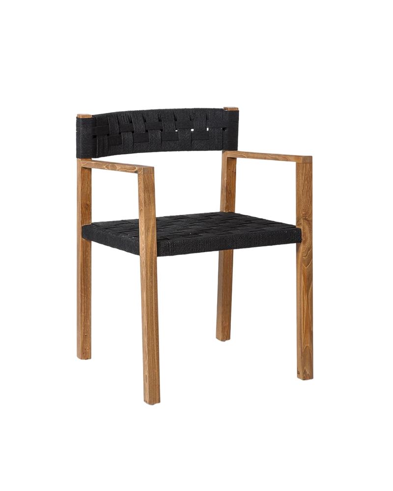 Chaise Cora Naturel — Teck & corde noir