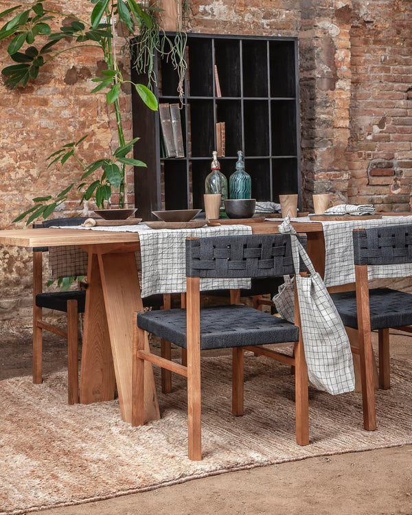 Chaise Cora WA Naturel — Teck & corde noir