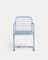 Chaise à accoudoirs Biaritz bleu silvery