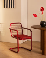 Chaise à accoudoirs Biaritz rouge tinto