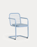 Chaise à accoudoirs Biaritz bleu silvery
