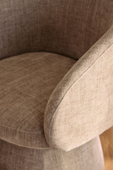 Chaise Flavian Tissu Gris Taupe - vue de côté