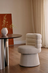 Chaise PROTEA Tissu Bouclé Blanc