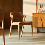 Chaise SANTINO — Chêne massif et cuir