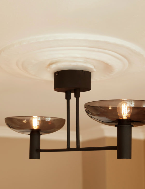 Plafonnier Ufo long — Métal noir