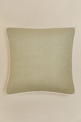 Vue d'ambiance du coussin Cianan Vert Laurier en coton 45x45 cm