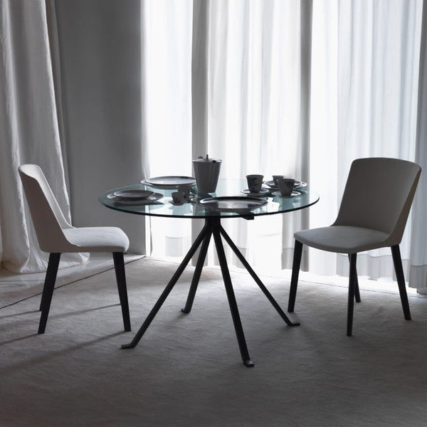 Table de diner Cugino ronde — Transparent, black