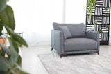 Fauteuil-lit Dali gris, pieds noyer, packshot salon