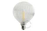 Ampoule LED à filament E27 dimmable verre ligné transparent 4W 2700K Zangra - vue principale