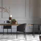 Table de diner Frate 50° — Transparent, black, natural