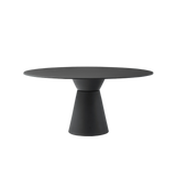 Table Essens piétement Ø50cm & plateau rond Ø120cm — PE1 noir + MDF noir