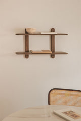 Étagère VELETA Brun Acacia foncé 80 cm 2 Étagères
